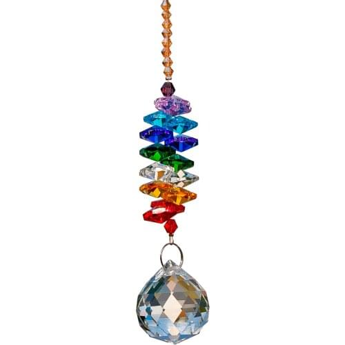 H&D 30mm Chandelier Crystal Ball Suncatcher Rainbow Maker Window Hanging Ornament Chakra Cascade Sun Catcher Home Garden Decor