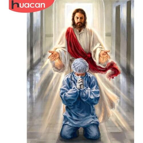 HUACAN 5D DIY Diamond Painting New Religion Jesus Rhinestones Diamond Embroidery Portrait Doctors Mosaic Handmade Gift