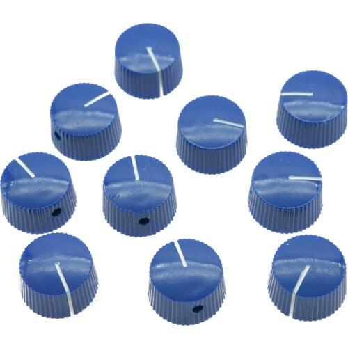 KAISH 10pcs Blue Vintage Style Barrel Guitar AMP Knob Amplifier Knobs
