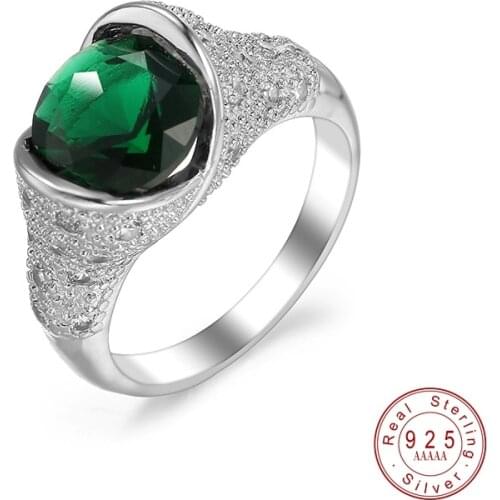 2019 Top New Fashion Womens Jewelry Silver Ring AAAAA Royal Crystal Zircon Ring Wedding Jewelry Party Valentines Day Gift