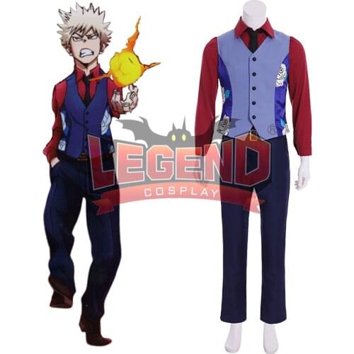 Cosplaylegend My Hero Academia: Two Heroes Katsuki Bakugo cosplay costume Suits Outfit Halloween costume custom made
