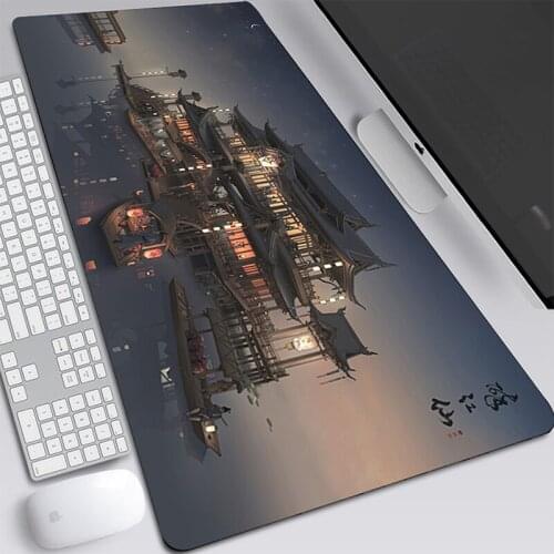 Night Scene Mousepad Gamer Desk Pad Computer Mouse Pad Anime Gaming Mouse Mat Kawaii Gaming Accessories PC Cabinet Mausepad