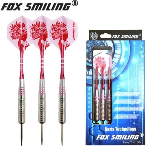 Fox Smiling 3PCS 24g Dart Pin Steel Tip Darts With Aluminum Shaft Case Pakcage, With 3PCS Shafts, 3PCS Flights Blue Pin Color