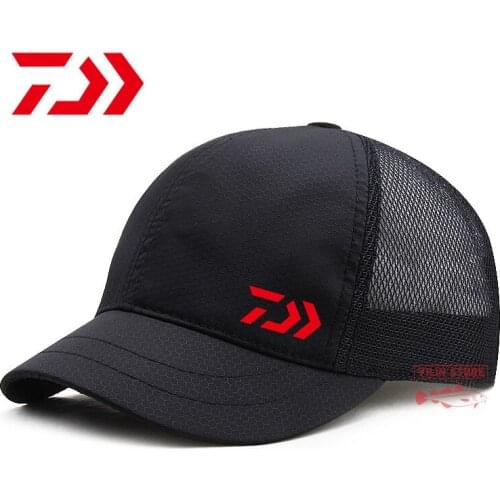 2021 Daiwa Mens Outdoor Fishing Sunhat Mountaineering Quick-drying Mesh Cap Breathable Sports Riding Windproof Cap Fishing Cap