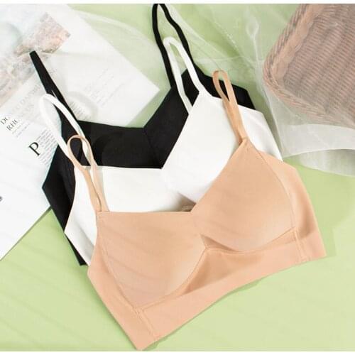 Non-marking Sports Womens Vest-style Thin Section Gathered Up, Big Breasts, Small Slingless Bra Without Steel Ring