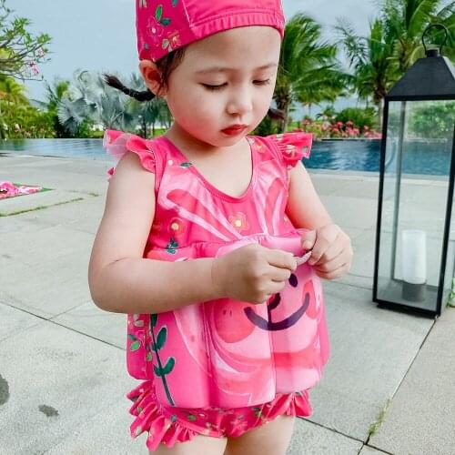 2020 new buoyancy Girls' swimwear childrens buoyancy swimsuit ins explosion models Korean quick-drying fabric 8010