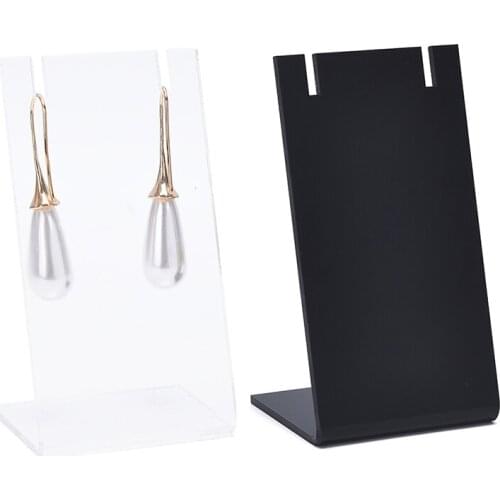 1pc Black Transparent Jewelry Earring Ear Studs Organizer Stand Holder Show Display Mini Rack Showcase