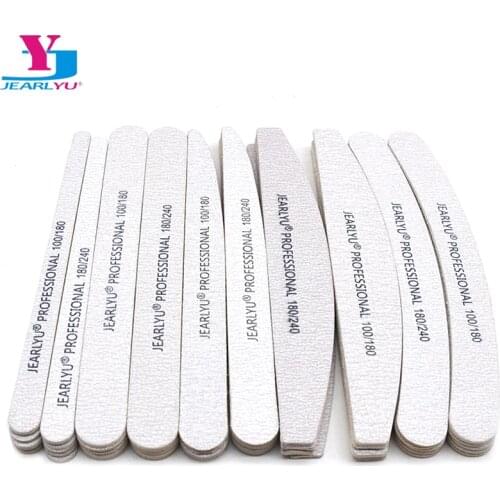 10 Pcs Strong Thick Professional Nail Files Wood Grey Sandpaper Lima 100/180 180/240 Wooden Nail Art Ongle Buffer Tools Manicure