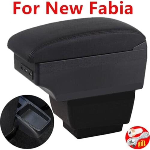 For New Fabia armrest box central Store content Storage skoda Fabia 3 armrest box with cup holder 2015-2017 2016