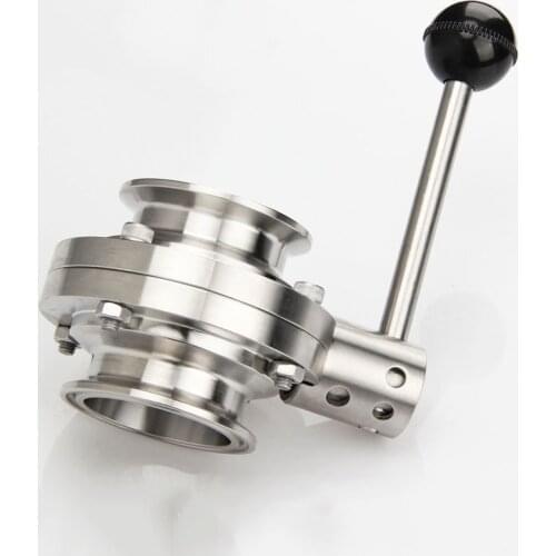 Manual quick assembling butterfly valve 304 stainless steel clamp type quick connecting Butterfly Valve