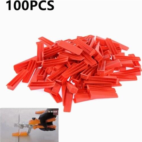 100pcs Red Wedges Plastic Ceramic Tile Leveling System Tiling Floor Wall Carrelage Tools Spacers Locator Leveler Level Wholesale