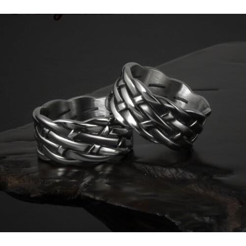 Vintage Weave Stainless Steel Mens Women Rings Simple for Girl Boyfriend Jewelry Creativity Gift Anel Dropshipping OSR861