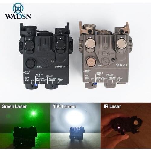 WADSN Airsoft PEQ Mini DBAL-A2 Green Dot IR Aiming Laser with White Light PEQ15 dbal a2 Hunting Weapon Tatical Strobe Light