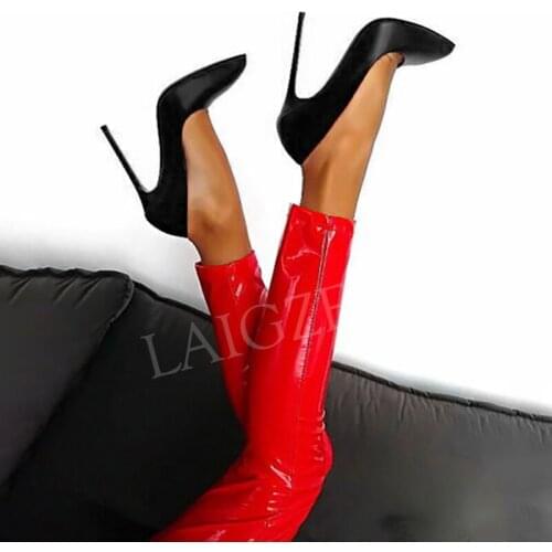 BERZIMER 2020 Women Heels Slip On Pumps Shoes High Heel Dress Party Shoes Stiletto Shoes Woman Ladies Big Size 39 43 44 47