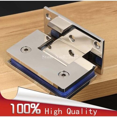 10 years Warranty Wall to Glass Offset Square Geneva Cutout Frameless Shower Door Hinge - Polished Chrome HD18