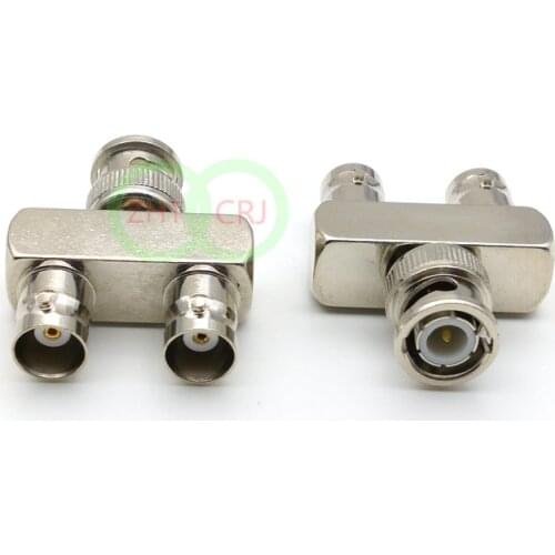 10pcs BNC male to 2 double BNC female Y grains adapter