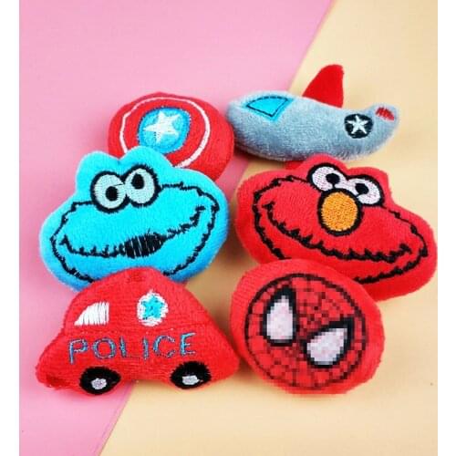 10PCS/Lot 5cm cartoon Plush Small plane car monster Padded Applique Crafts for Children Socks and Gloves Accessorie