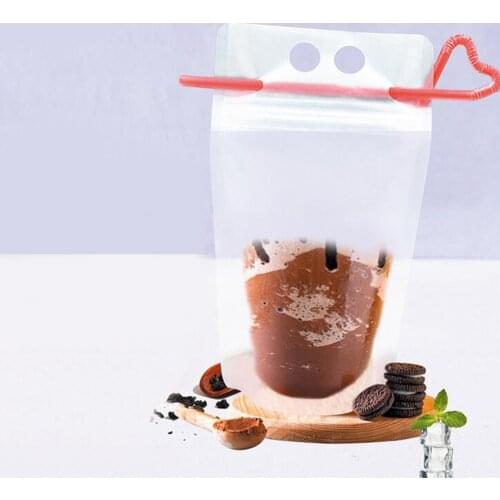 100pcs Stand Up zipper zip lock Liquid Wine Juice Beverage valve Bag 250ml 500ml