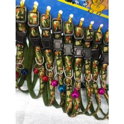 1440 Pcs/lot New Popular Adjustable Pet Collar Cute Camouflage Necktie Dog Cat Nylon With Bell KittenTie Collar