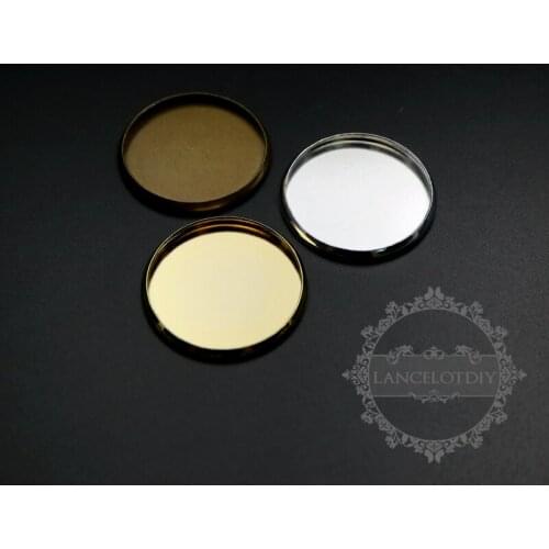25mm setting size simple silver,gold,bronze round bezel tray DIY glass dome base pendant charm supplies 1411186
