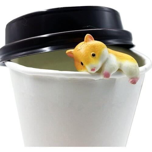 3pcs/set Hedgehog Shape Action Figure Cute Animals Hamster PVC Figure Toys For Mug Tea Bag Holder Decorations