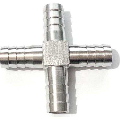 304 Stainless Steel Hose Fittings 20mm 4 Way Hose Tube Barb Barbed Coupling