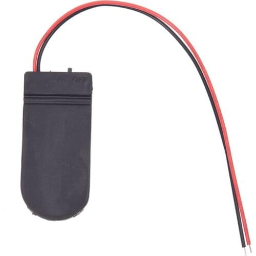 5pcs 2xCR2032 Battery Black Round Button Cell Coin Holder Box w Cover