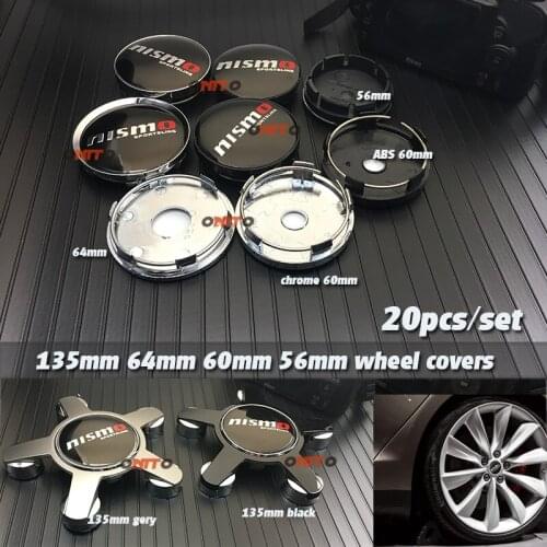 20x Auto Accessorie 56MM Stickers Aluminum NISMO Logo Car Wheel Badge Center Caps 56mm 135mm 64mm 60mm PVC/abs Car Styling
