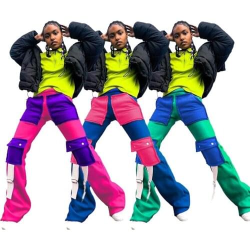 Flare Sweat Joggers Pants Flare Cargo Track Pants Stacked Fleece Leggings Sweatpants Plus Size Women Winter Fall Clothes