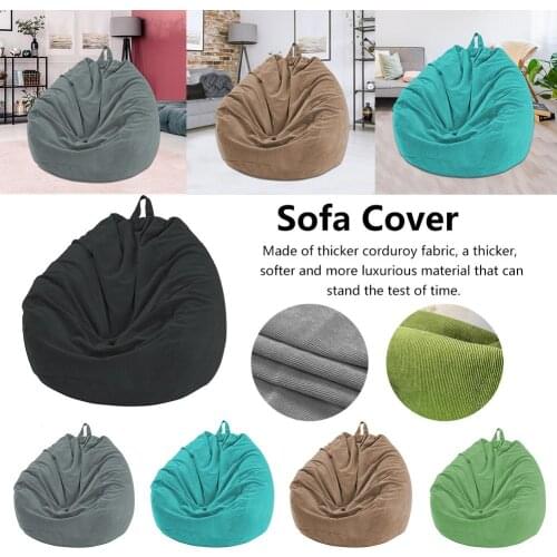 Hand-sewn Bean Bag Chair Cover Thick Corduroy Fabric Soft Removable Washable Slipcover Jacket For Most Bean Bag Sofa
