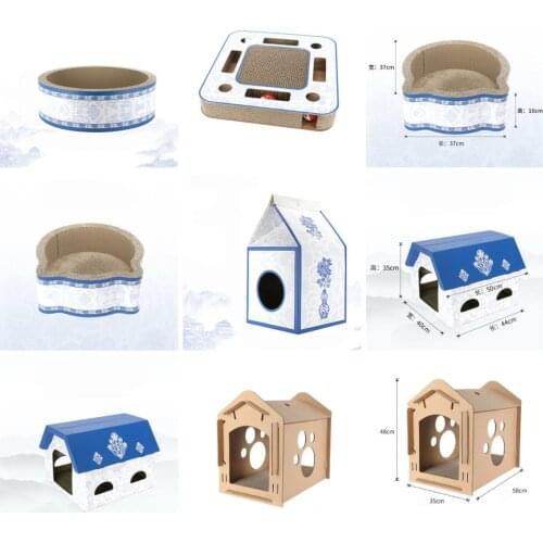 DIY Assembly Cat Scratcher House Bed Hollow Pet Toy Products Cardboard House Scratch Protecting Pad Pet Scratch Cat Toys
