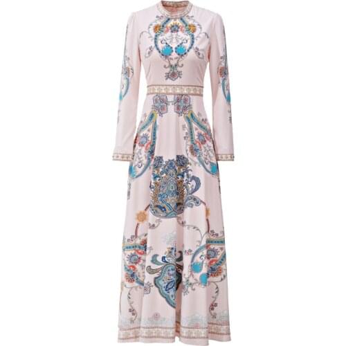 DIDABOLE Long Dress WomenS Spring Autumn New High-Quality Designer Diamond Gorgeous Print Fashion Elegant Party Casual Dresses