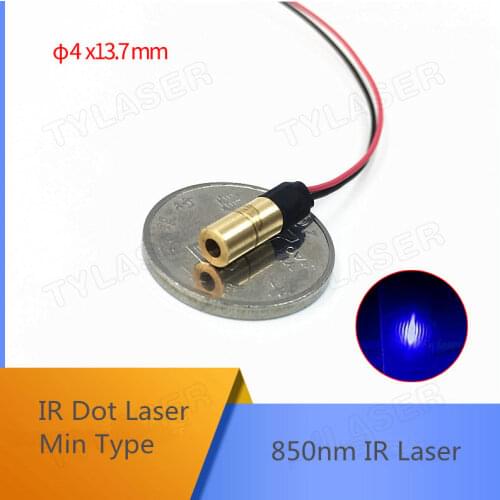 Min Size D4X13.7mm 850nm 1mw 5mw IR Dot Laser Module Industrial Grade APC Driver