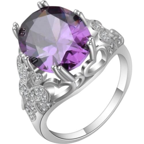 Exquisite Purple Zircon Rings for Women Wedding Jewelry Vintage Engagement wedding Ring