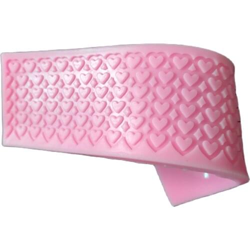 Border Decoration Lace Mold Sugar Heart Silicone Mat Sugar Lace Pad Baking Tool Fondant Embossed Mold Cake Decorating Mould K822