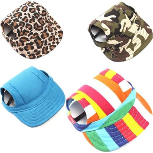 Dog Baseball Hat Summer Canvas Cap With Ear Holes For Small Pet Dog Cats Outdoor Accessories Outdoor Hiking Sports Pet Products