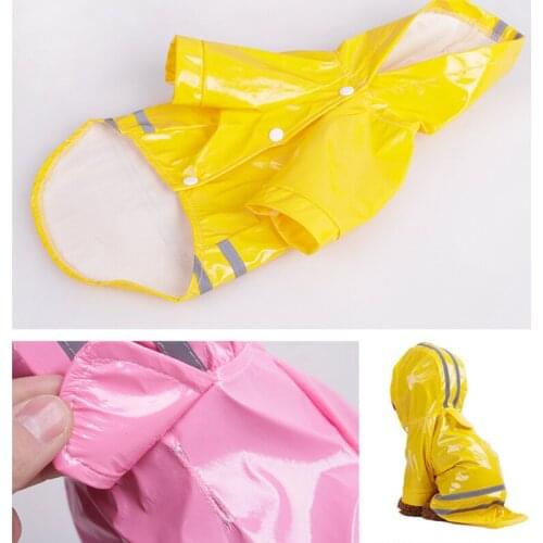 Summer Outdoor Puppy Pet Rain Coat Hooded Waterproof Jackets PU Reflective Strip Raincoat for Dogs Cats Wholesale Pet Raincoat