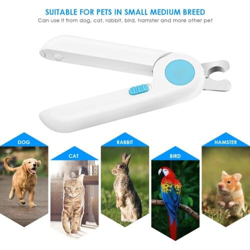Professional Stainless Steel Dog Nail Trimmer Pet Dog Nail Clippers Anti-spatter Comfortable Cat Cutter With Led Light