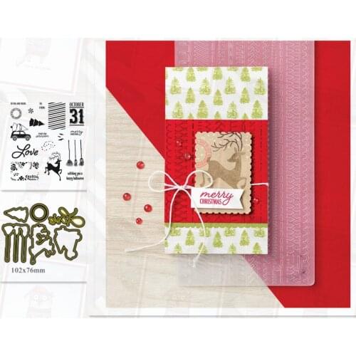 Christmas Elk Metal Cutting Dies And Stamps Stencils for DIY Scrapbook Photo Album Paper Card Decorative Embossing New Die Cut