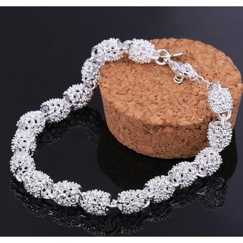 Brand Fashion S925 - Jewelry Embouted Plated Women Bracelet Lucky Beads Charming Best Friends Bracelets Free Shipping H354
