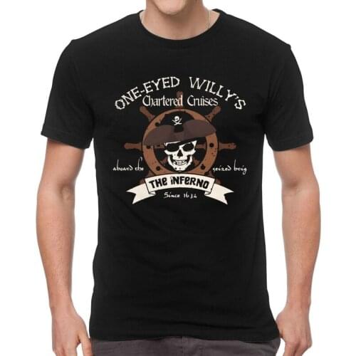 One Eyed Willys Charter Cruises T Shirt Men Short Sleeve Tshirt Never Say Die Sloth Chunk Fratelli Skull Pirate The Goonies Tee