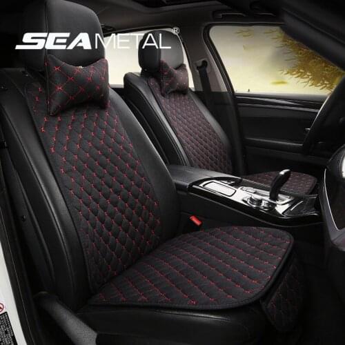 Linen Car Seat Cover Interior Automobiles Seat Covers Cushion Four Seasons Vehicle Seat Protector Auto 5 Seats Cover Accessories