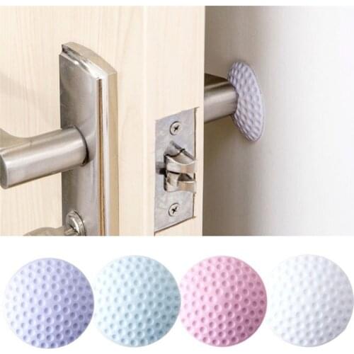 1PC Home Wall Sticker Wall Thickening Mute Door Fenders Golf Styling Rubber Fender Handle Door Lock Protective Pad Protection