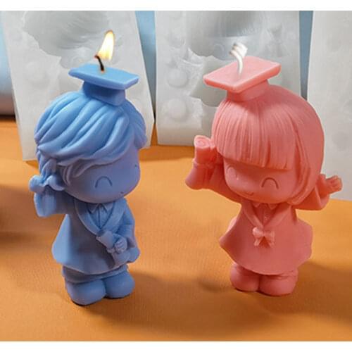New Character Candle Mold 3D Cartoon Portrait Candle Mold Male and Female Students Modeling Candle Mold Silicone Candle Mold