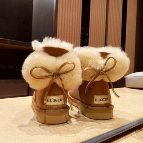 Brand The New 2020 Plush Bow Cotton Shoes Northeast Waterproof Short Boots