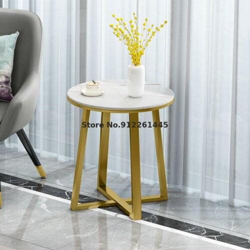 Italian Rock Board Side Table Living Room Light Luxury Corner Table Modern Sofa Side Table Creative Small Tea Table Balcony Beds