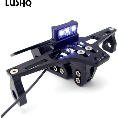 For honda dio af18 yamaha tmax 500 bmw k1300r ducati diavel benelli tnt Motorcycle LED License Plate Bracket holder Adjustable