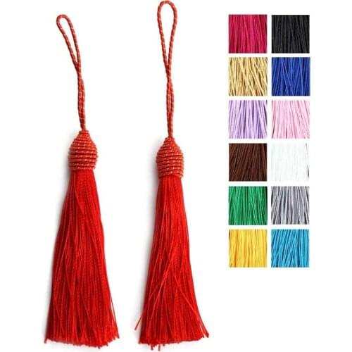LOULEUR 10pcs/lot 13 Colors Chinese Knot Silk Rayon Cotton Tassel Earrings Bracelet Accessories Satin Tassels DIY Jewelry Making