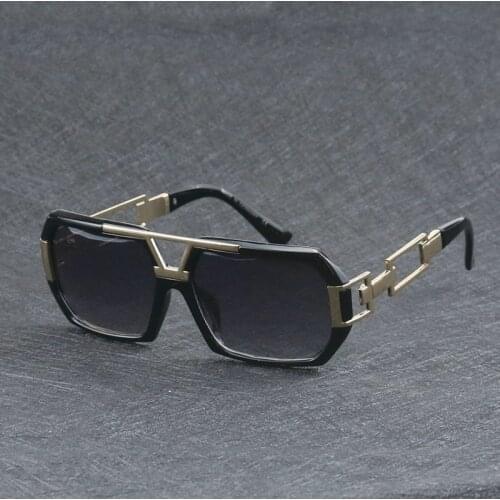 Sunglasses men and women outdoor UV protection sunglasses 627 New style square frame metal sunglasses