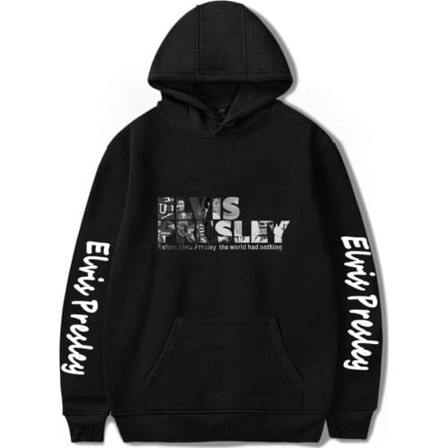 Elvis Presley Sweatshirts Men Women Casual Winter Hoodies Oversized Pullover Print 3D Style Letter Hooded Full Aikooki Regular